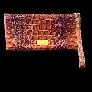 Brahmin Crocodile Embossed Wristlet